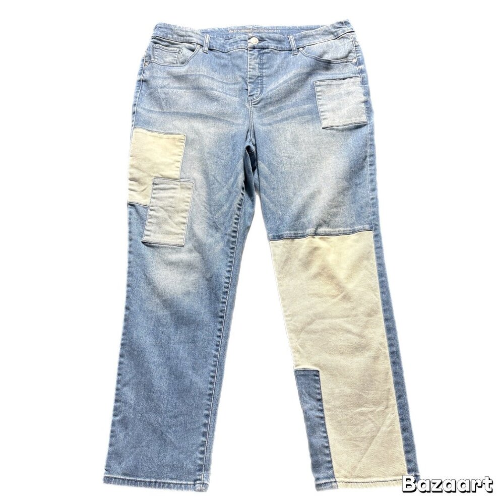 Chico's Boho Chic Slimming Denim Patchwork Ankle … - image 1